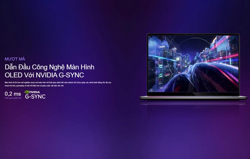 Màn hình của laptop Asus ROG Zephyrus G16 GU605