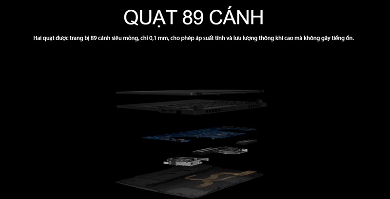 Hệ thống tản nhiệt của laptop Asus TUF Gaming A14