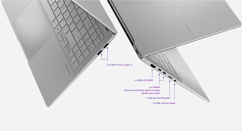 Cổng kết nối của laptop ASUS Vivobook S 15 OLED S5507