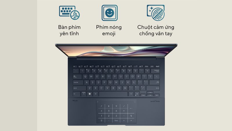 Bàn phím của laptop Asus Zenbook 14 OLED