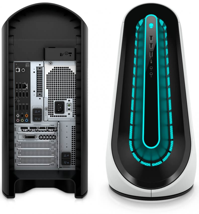 Dell tiếp tục sử dụng thiết kế hình viên thuốc và cung cấp số lượng các tùy chọn I / O có vẻ đa dạng cho Aurora. Ảnh: Dell.