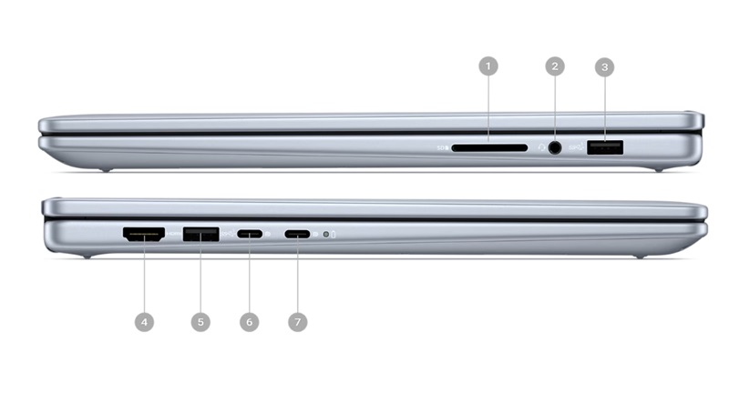 Cổng kết nối của laptop Dell Inspiron 14 7440 2-in-1