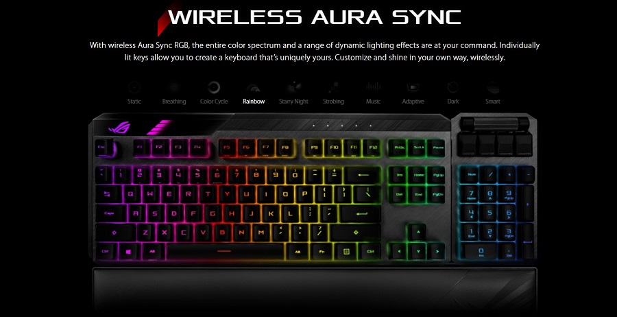 Đồng bộ hóa aura không dây tùy chỉnh ánh sáng bàn phím