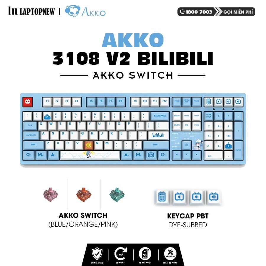 Bàn phím Akko với thiết kế dựa trên app bilibili ứng dụng xem phim anime