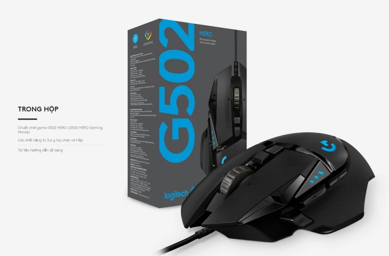 Logitech G502 HERO nguyên steal