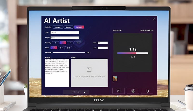 AI của của laptop MSI Creator 16 AI