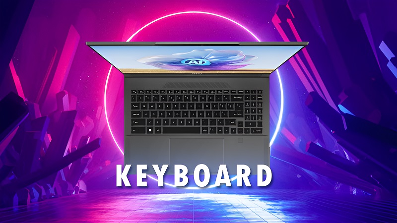 Bàn phím của laptop MSI Creator 16 AI