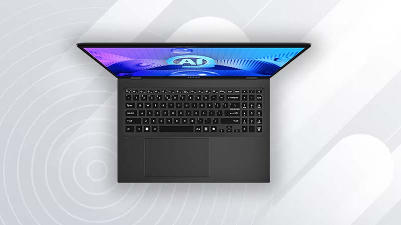 Bàn phím của laptop MSI Prestige 16 AI Studio