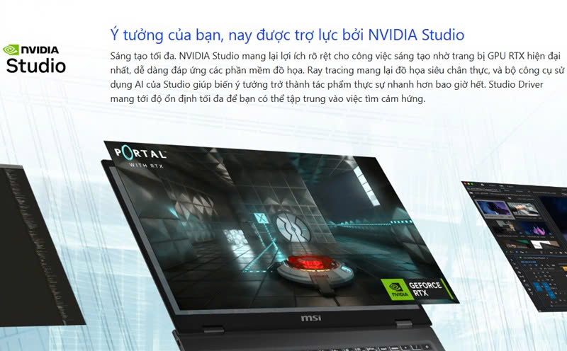 Cấu hình của laptop MSI Prestige 16 AI Studio
