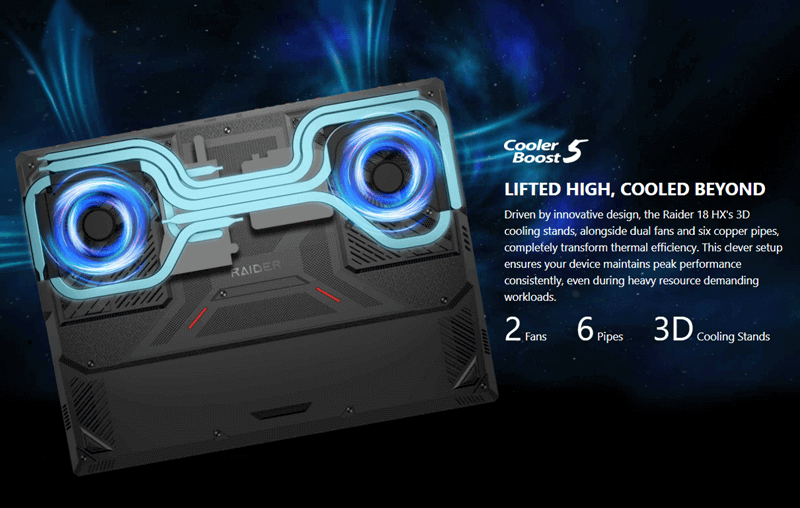 Laptop MSI Raider 18 - tản nhiệt