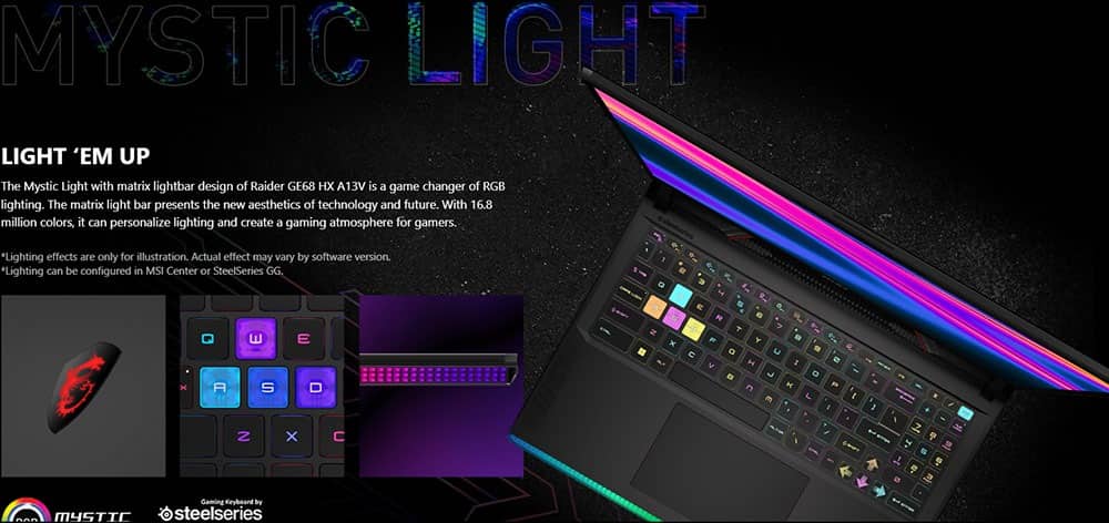 Hệ thống 99 key per RGB siêu ấn tượng