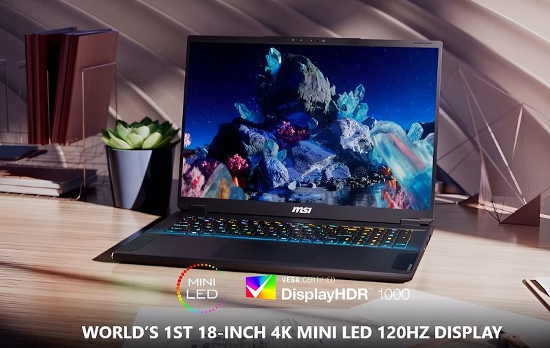 Màn hình của laptop MSI Stealth 18 AI Studio