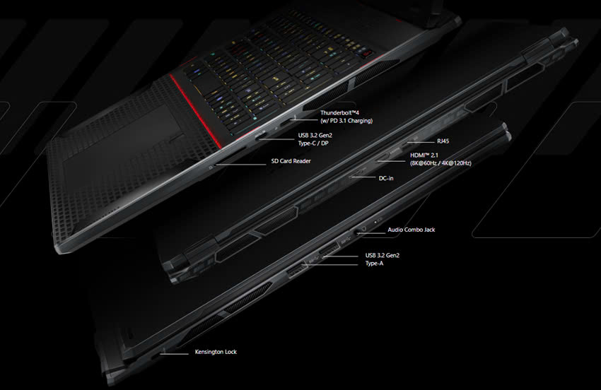 Msi stealth 18 Mercedes AMG 2024 - Port