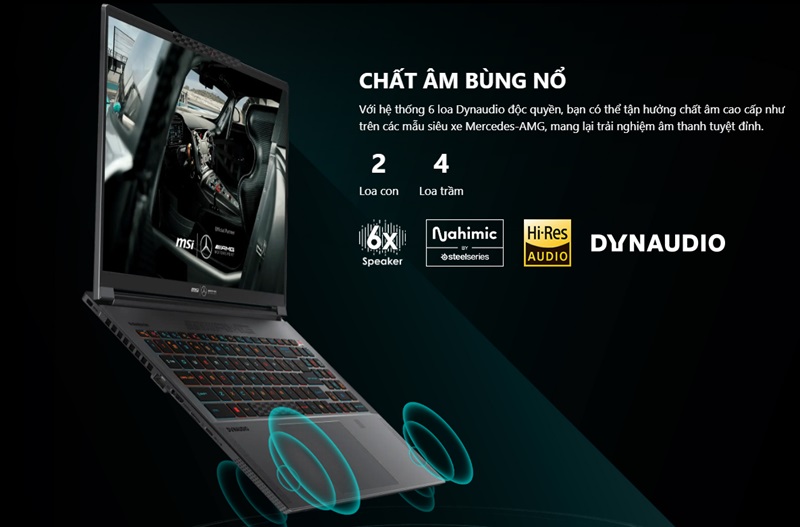 Hệ thống âm thanh của laptop MSI Stealth 16 Mercedes AMG