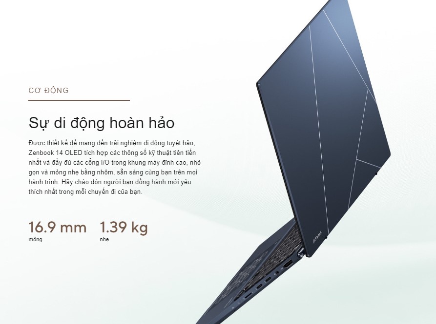 Thiết kế laptop Asus Zenbook 14 oled (Ảnh minh họa)