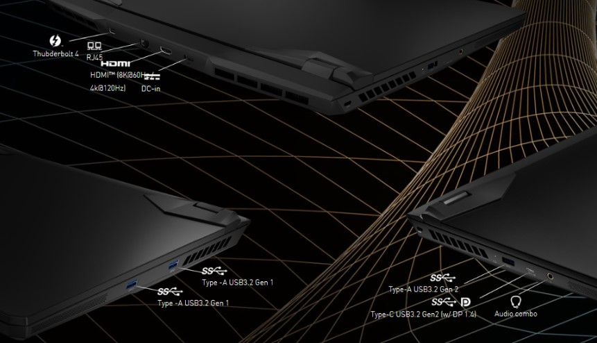 Cổng kết nối trên MSI GP76