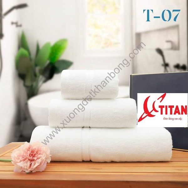 Bộ 3 khăn cotton cao cấp màu trắng