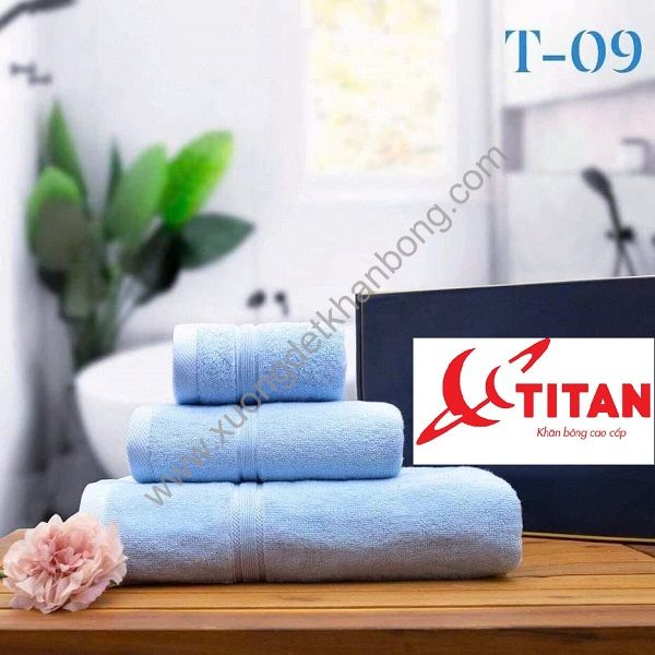 Bộ 3 khăn cotton cao cấp màu xanh ngọc