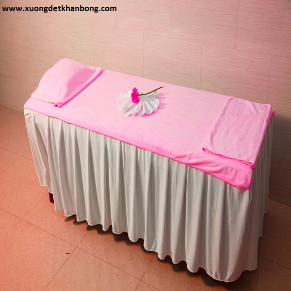Khăn trải giường spa màu hồng (Mẫu 1)