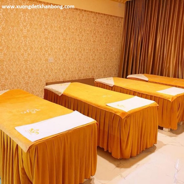 Khăn trải giường Spa mầu vàng bò (Mẫu 1)