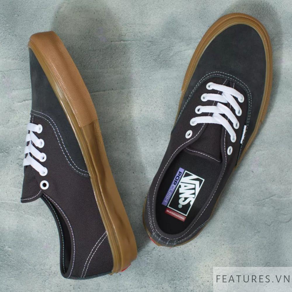 Vans Authentic Pro Skateboard Raven Gum Black Features Vietnam