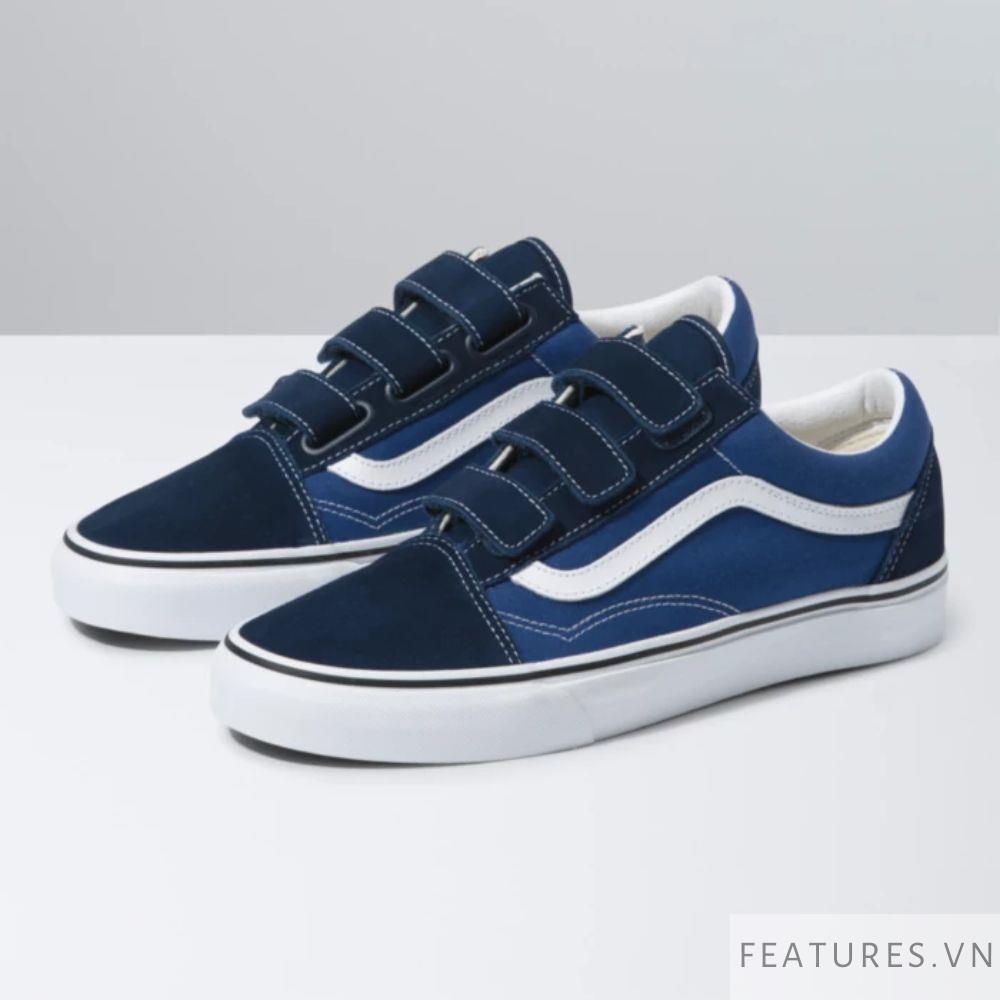 Vans Old Skool Velcro Blue Navy Features Vietnam Vans Old Skool Velcro Blue Navy Features Vietnam