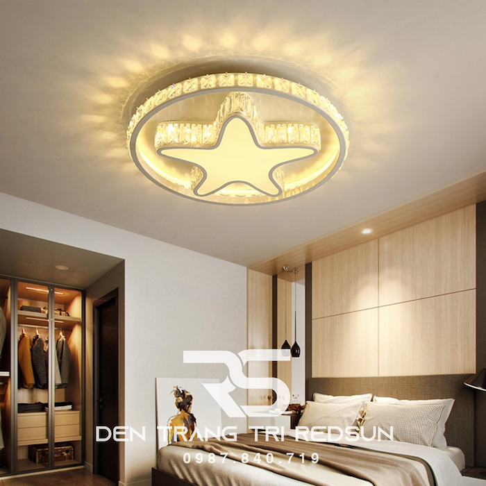Thiết kế đèn mâm áp trần cho không gian phòng ngủ 