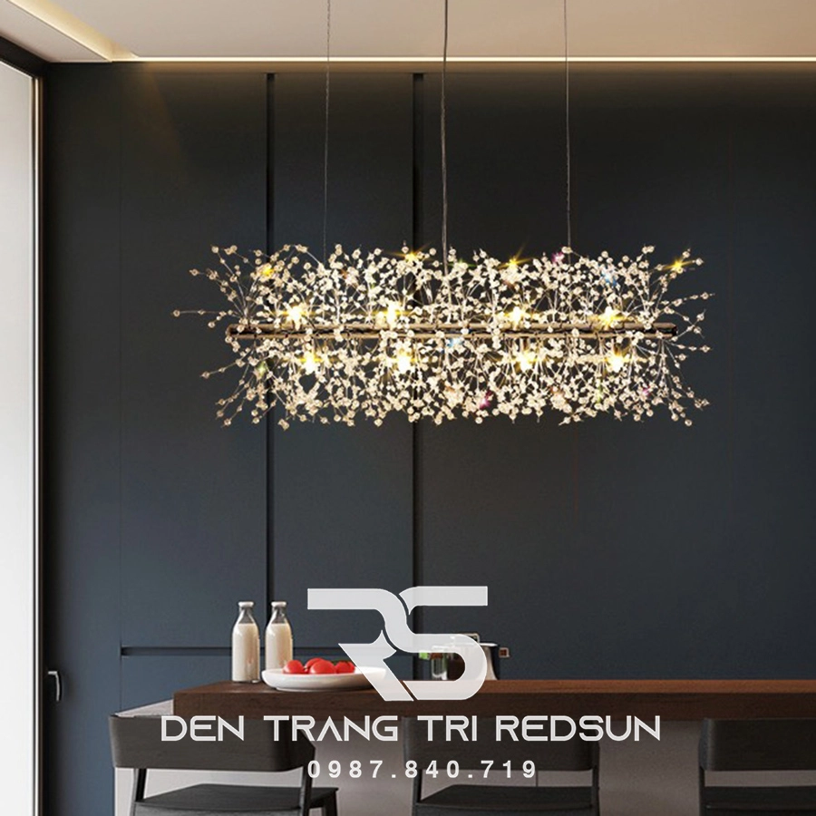 Đèn thả bàn đảo chất liệu pha lê cao cấp