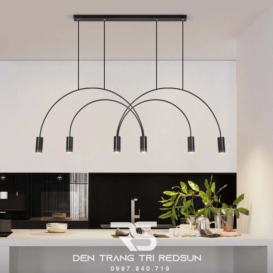 Đèn thả bàn ăn, đảo bếp hiện đại canh cung 6 rọi