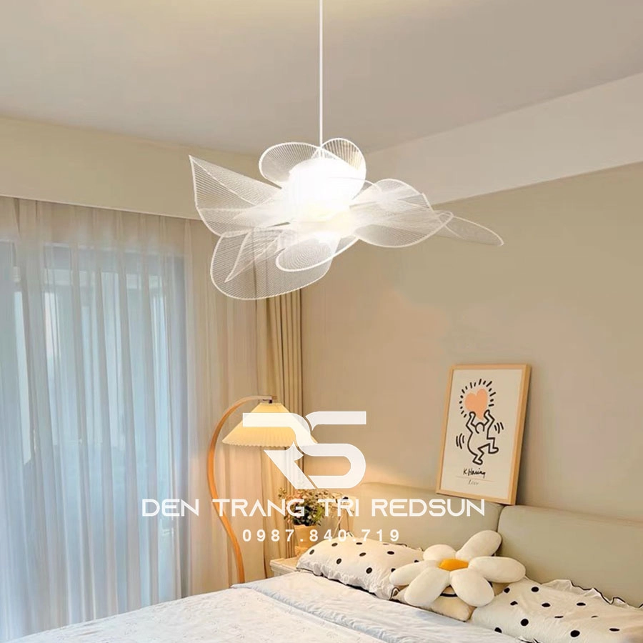 Đèn thả phòng ngủ phong cách nhẹ nhàng