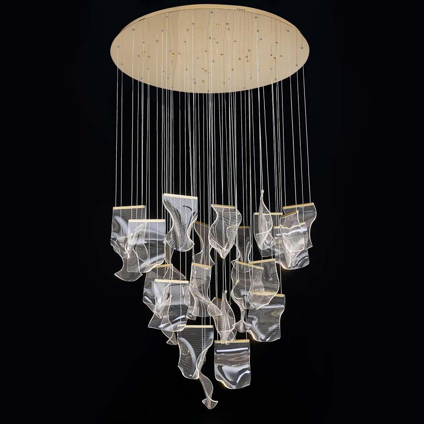 Đèn Chùm Hiện Đại Lắp Thông Tầng, Sảnh Khách Sạn Thác Nước Phong Cách Bắc Âu MA05444C-028-2.4G