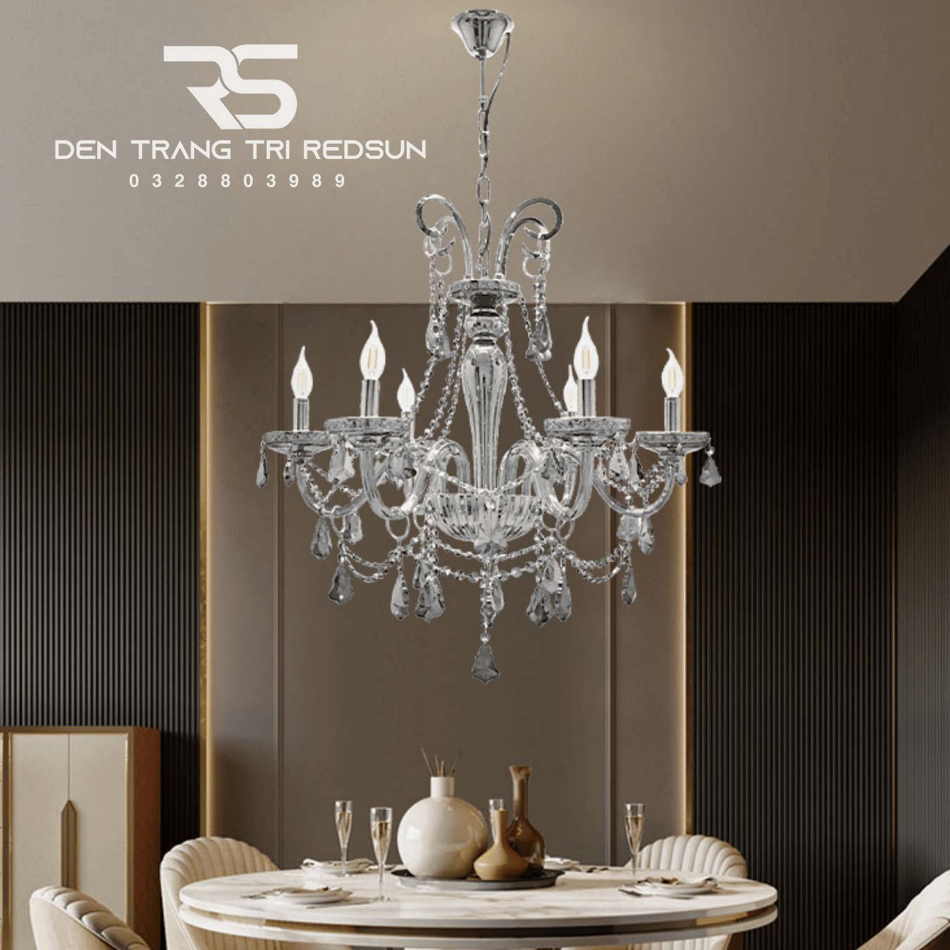 Đèn Chùm Pha Lê Phòng Khách, Nhà Hàng, Khách Sạn, Phong Cách Cổ Điển DC9188