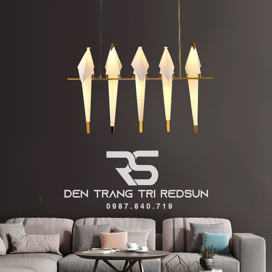 Đèn Thả Trần Phòng Khách, Phòng Ngủ, Bàn Ăn Hiện Đại Phong Cách Bắc Âu Sáng Tạo Hình Hạc Giấy DC-5081/5