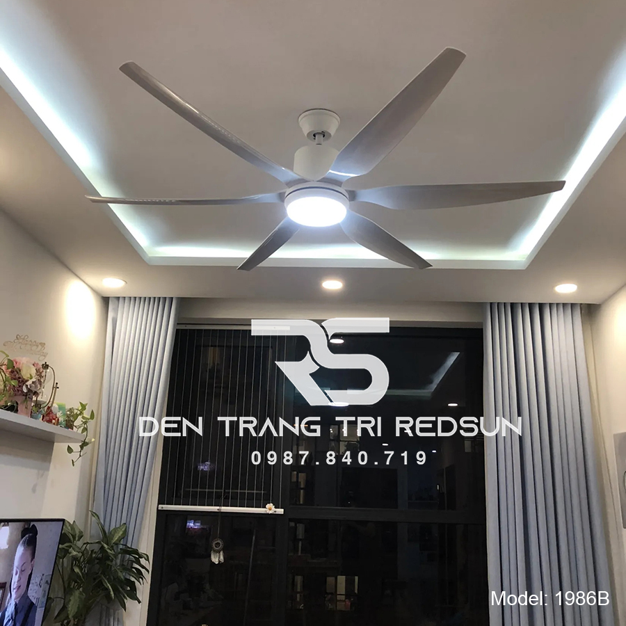 Quạt Trần Đèn Trang Trí Phòng Khách, Phòng Ngủ - 1986B