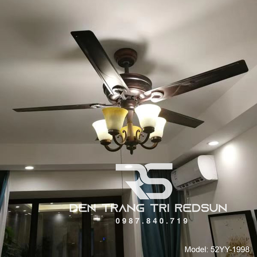 Quạt Trần Đèn Trang Trí Phòng Khách, Phòng Ngủ - 52YY-1998