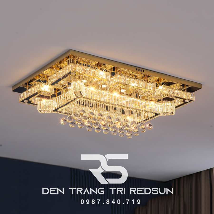 Đèn Mâm Pha Lê Ốp Trần Phòng Khách Hiện Đại M9201