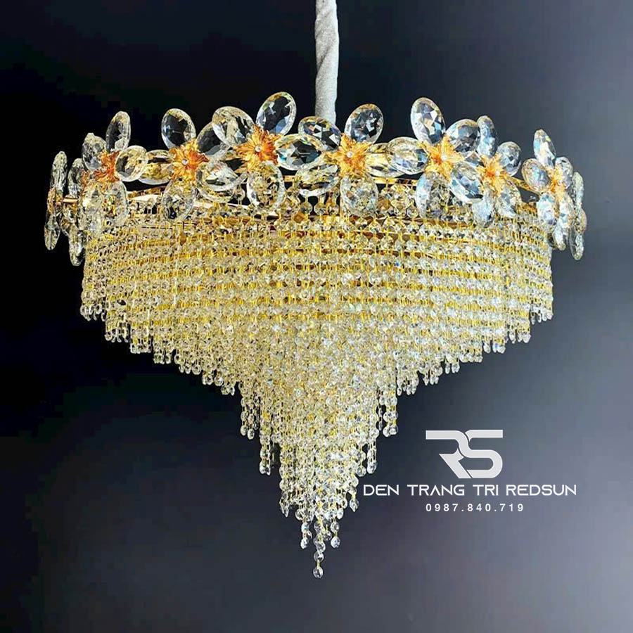 Đèn Chùm Pha Lê Lắp Phòng Khách, Phòng Ăn Hiện Đại Dáng Tròn L8686