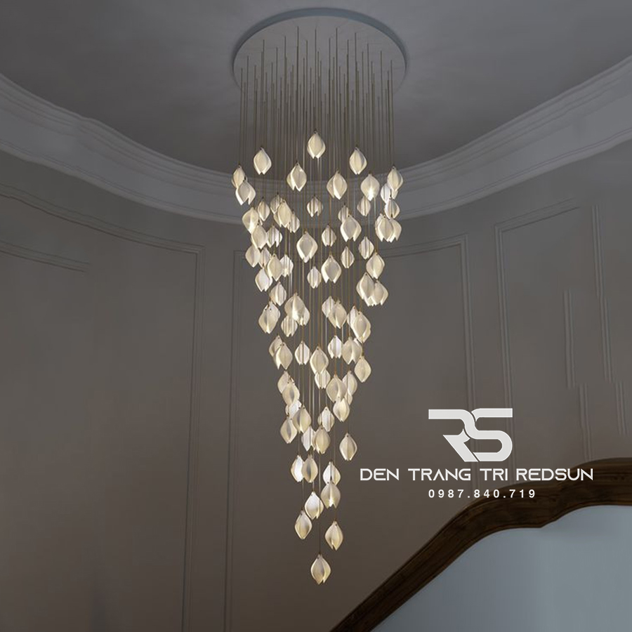 Đèn Thả Phong Cách Hiện Đại Hoa Mộc Lan Lắp Phòng Khách, Sảnh Chờ, Cầu Thang Thông Tầng HTK052