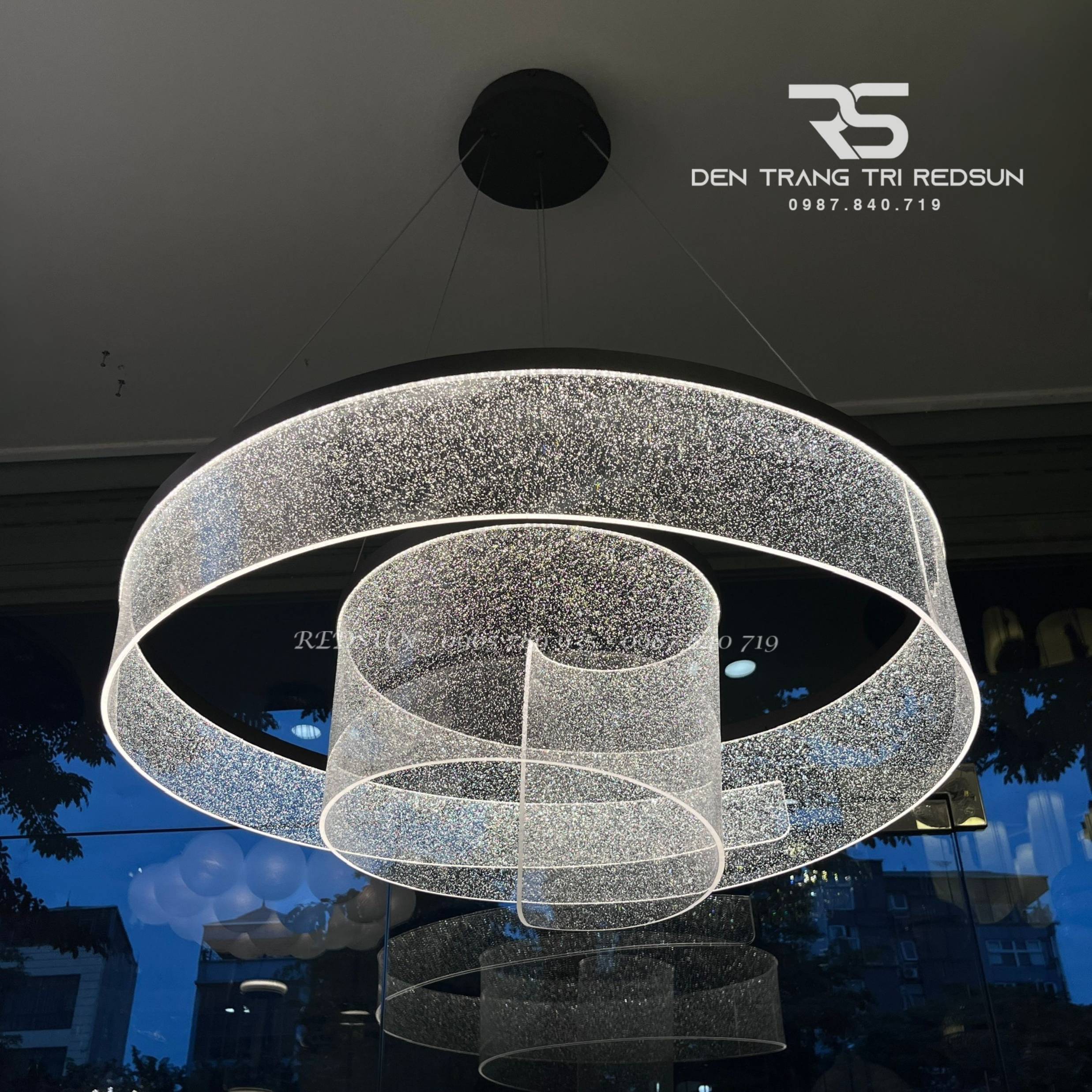 Đèn Chùm Trang Trí Phòng Khách, Phòng Ăn, Phòng Ngủ Dải Lụa Dáng Xoắn Phong Cách Bắc Âu MA06062PB-001