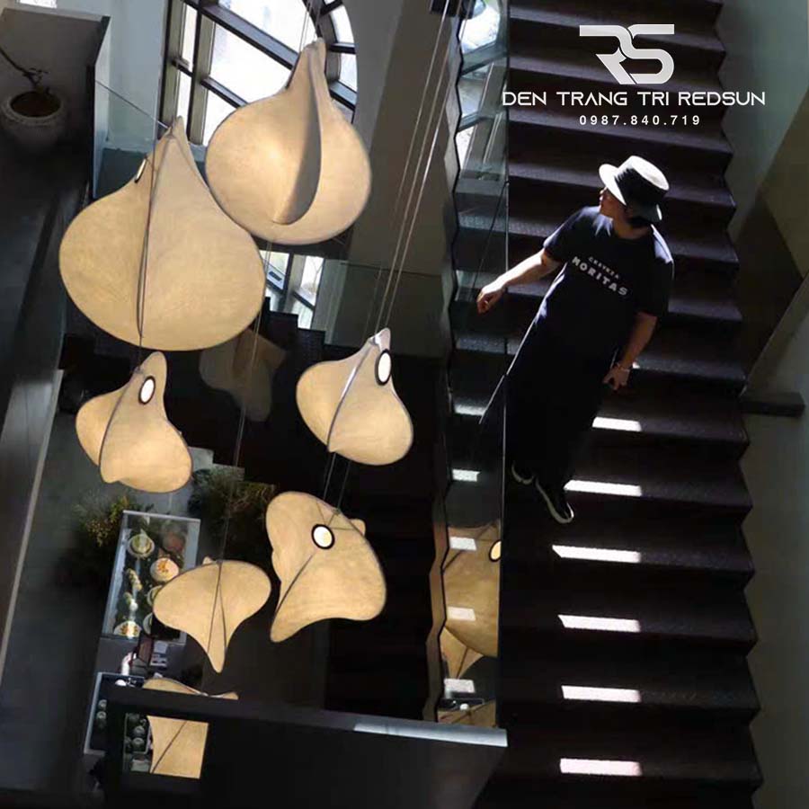 Đèn Thả Gió Hiện Đại Phong Cách Nhật Bản Wabi-sabi Chất Liệu Vải Lụa CDT-T046