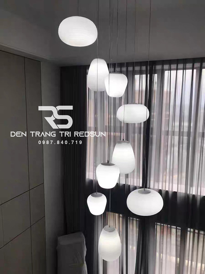 Đèn Thả Trần Hiện Đại Chất Liệu Thuỷ Tinh Nhăn Phong Cách Bắc Âu CDT-T044 Dáng C