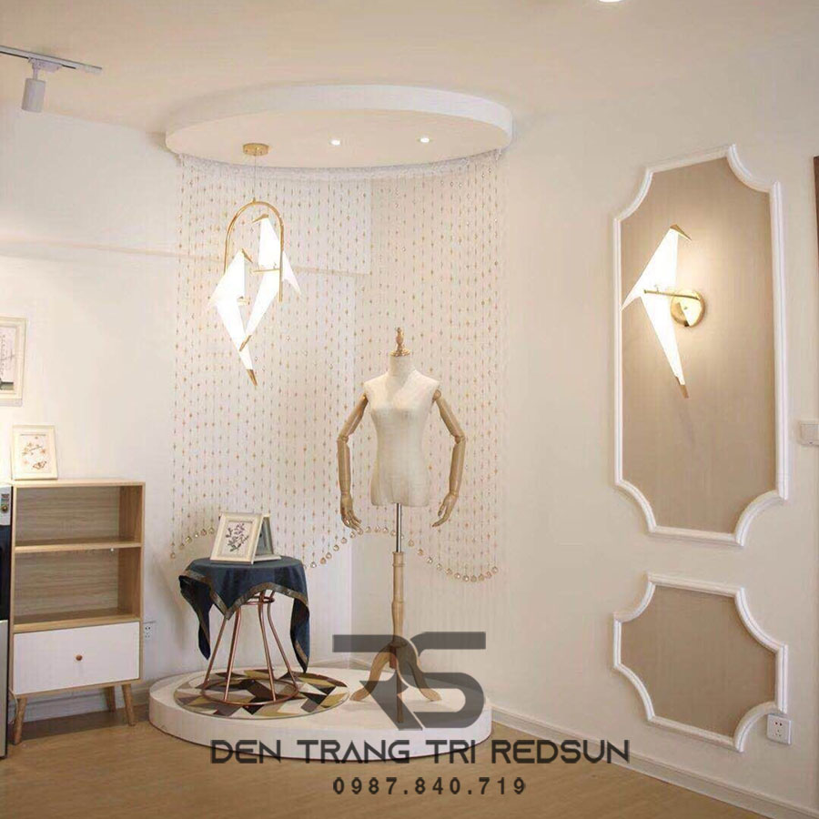 Đèn Thả Trần Phòng Khách, Phòng Ngủ, Bàn Ăn Hiện Đại Phong Cách Bắc Âu Sáng Tạo Hình Hạc Giấy DC-5081/2