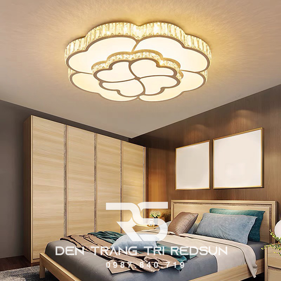 Đèn Mâm Mica Pha Lê Ốp Trần Phòng Khách Hiện Đại MKPL-041