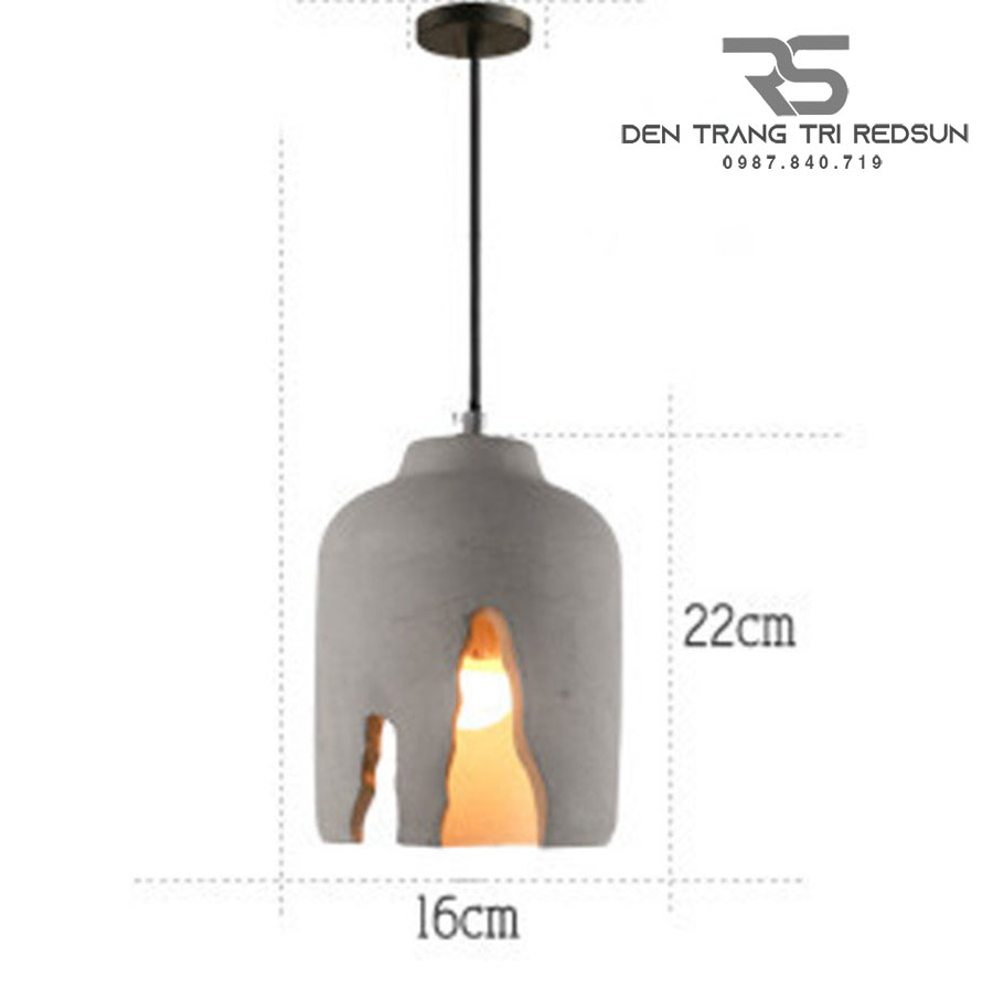 Đèn Thả Bàn Ăn Hiện Đại Phong Cách Nhật Bản Wabisabi Chóa Xi Măng CDT-T057