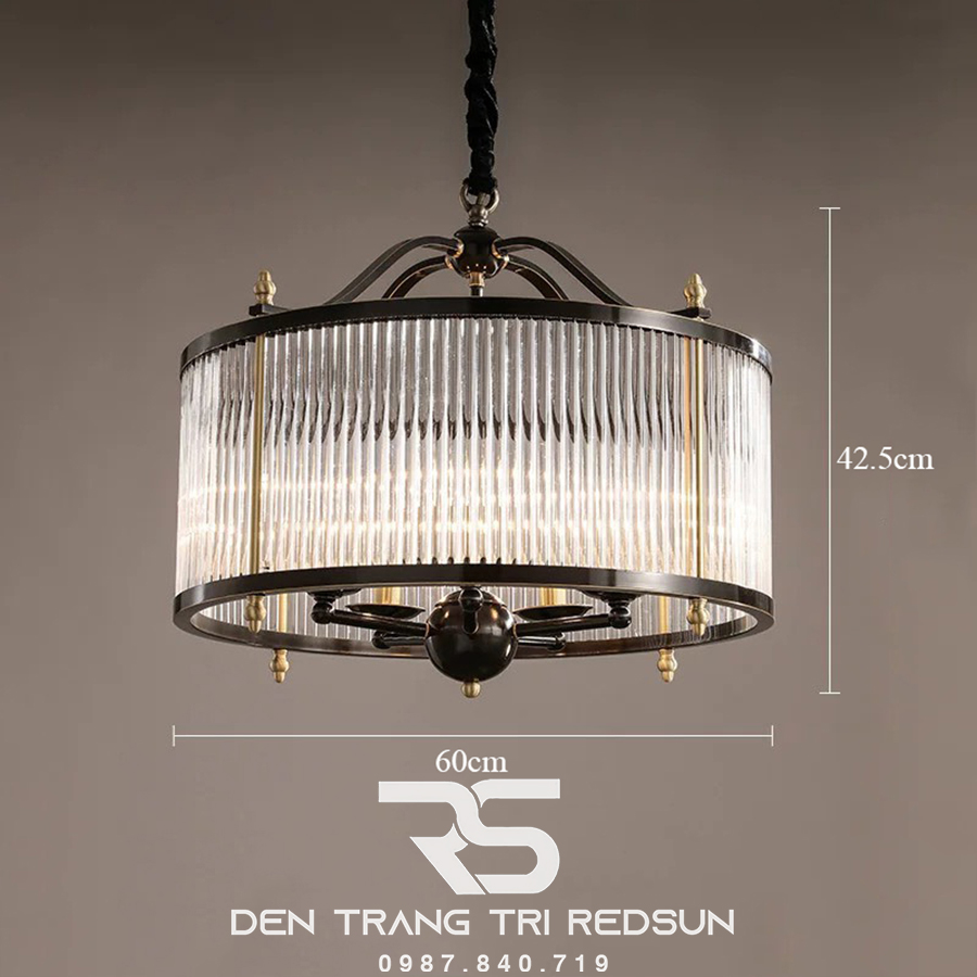 Đèn Thả Trần Phong Cách Indochine Chất Liệu Thuỷ Tinh IDC-015