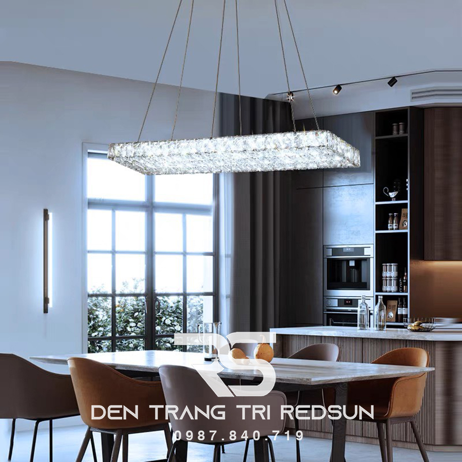 Đèn Thả Pha Lê Bàn Ăn, Bàn Đảo Hiện Đại TPL084