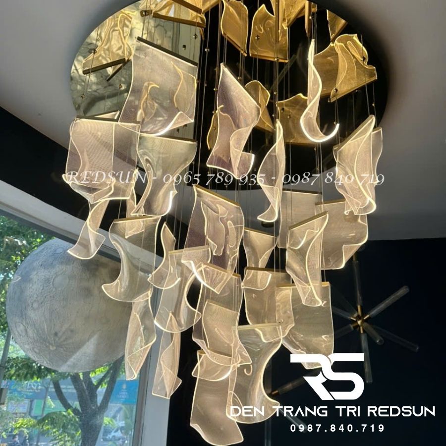 Đèn Chùm Hiện Đại Lắp Thông Tầng, Sảnh Khách Sạn Thác Nước Phong Cách Bắc Âu MA05444C-028-2.4G