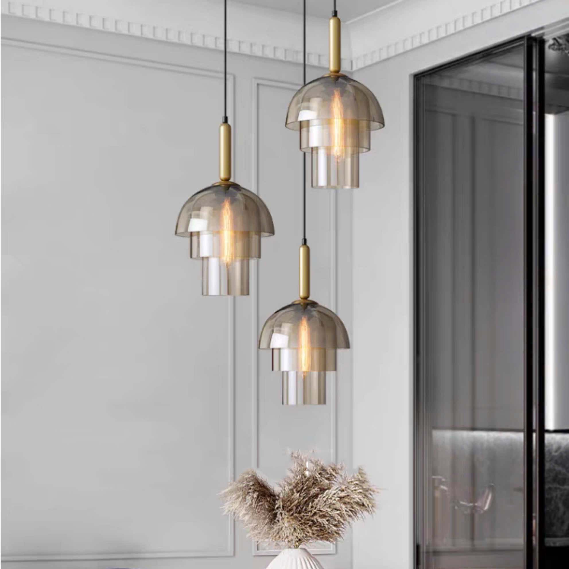 Đèn Thả Bàn Ăn Hiện Đại Phong Cách Retro Chất Liệu Thủy Tinh CDT-1043