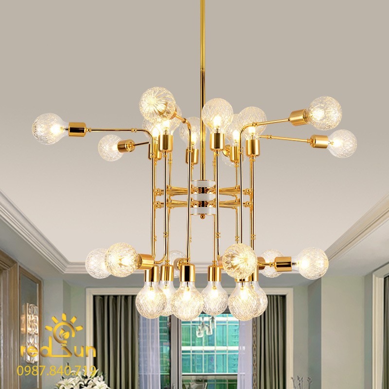 Đèn chùm Nordic tay thủy tinh DC-T057