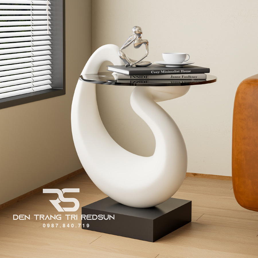 Bàn Để Góc Trang Trí Nội Thất Trừu Tượng Hiện Đại Hình Thiên Nga Phong Cách Pháp DDC-ZG003